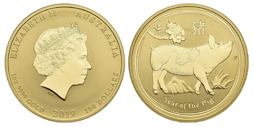 Australia, 1 oz Gold Lunar II / III Coin