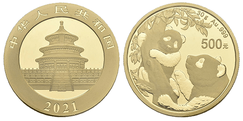 China, Panda 30 g Goldmünze